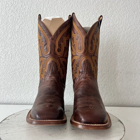 Rod Patrick Mens Cowboy Boots 9.5B Perro Loco Brown Leather Western Square Toe - Picture 7 of 14